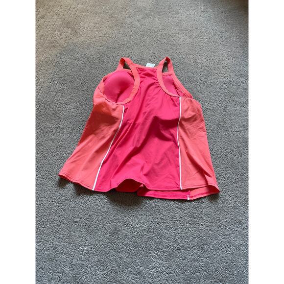 Lands' End Chlorine Resistant High Neck Zip Front Racerback Tankini Short Set - Picture 6 of 8